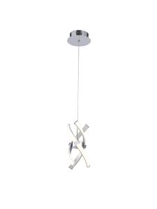 Espirales 15cm Pendant 1 Light 12W LED 3000K, 840lm, Silver/Frosted Acrylic/Polished Chrome, 3yrs Warranty