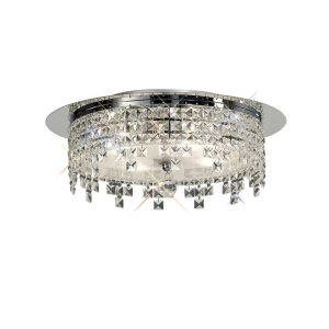 Esta Flush Ceiling Round 6 Light G9 Polished Chrome/Glass/Crystal