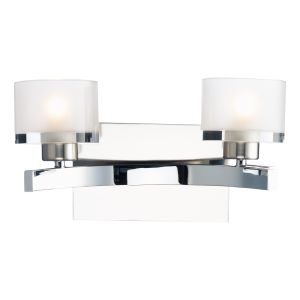 Eton Double Wall Light Polished Chrome/Clear Glass Finish Switched