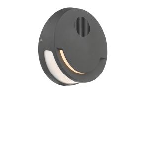 Euba Single Outdoor Wall Light Grey & Speaker LED Finish