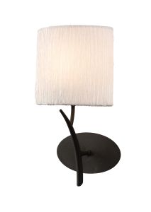 Eve Wall Lamp Switched 1 Light E27, Anthracite With White Oval Shade