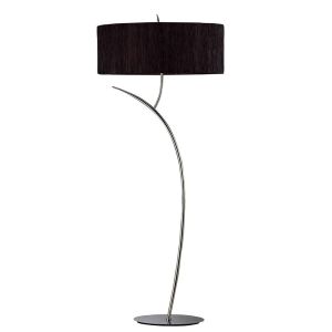 Eve Floor Lamp 2 Light E27, Anthracite With Black Oval Shade