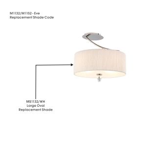 Eve Large Oval White Wrinkle Fabric Shade Semi Flush, Suitable For M1132/1152, 260mmx450mmx170mm