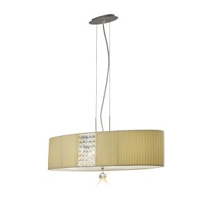 Evelyn Pendant Oval With Ccrain Shade 4 Light E27 Polished Chrome/Crystal