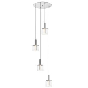 Zeus 4 Light LED Integrated 5W, 360lm Double Insulated Adjustable Polished Chrome Pendant
