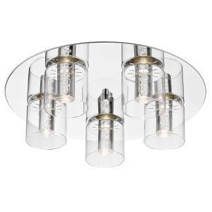 Zeus 5 Light LED Integrated Polished Chrome Flush