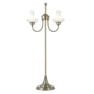 Diyas IL10063  FERRARA 2 LIGHT TABLE LAMP ANTIQUE BRASS WITH IN-LINE SWITCH