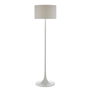 Funchal 1 Light E27 Grey Floor Lamp With Inline Foot Switch C/W Grey Cotton Shade