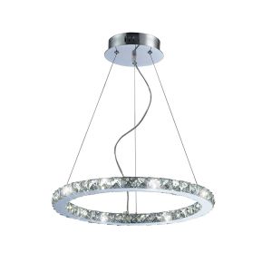 Galaxy Pendant Round Small 27W LED 6000K Polished Chrome/Crystal