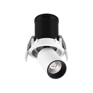 Garda Retractable Recessed Swivel Spotlight, 7W, 2700K, 610lm, Matt White & Black, Cut Out 84mm, Driver Included, Driver Included, 3yrs Warranty
