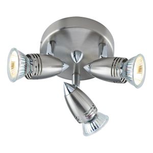 Gemini 3 Light GU10 Satin Chrome Spotlight With Directional Swivel Heads