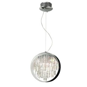 Geo Pendant With Black Shade 9 Light G4 Polished Chrome/Crystal, NOT LED/CFL Compatible