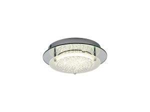 Gino Flush Ceiling, 28cm Round, 12W 1000lm LED 4000K Polished Silver