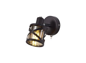 Graber 1 Light Switched Spotlight E14, Oiled Bronze/Polished Chrome/Amber