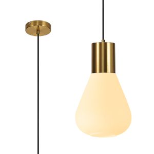 Hark Narrow Pendant, 1 x E27, Aged Brass/Opal Glass