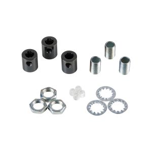 Hayes Metal Cable Grip Kit (3pcs) Black Chrome, c/w 10mm Thread, Washer & Nut, Plastic Grub Screws