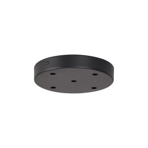 Hayes 5 Hole 15cm Round Ceiling Plate Satin Black