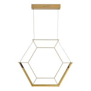 Hexagon 1 Light 15W Integrated LED Gold Adjustable Hexagonal Pendant Light