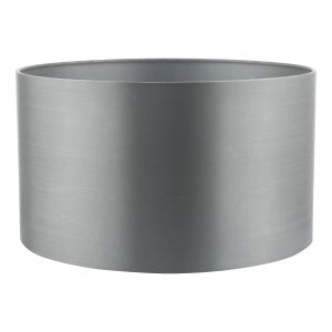 Hilda E27 Grey Faux Silk 35cm Drum Shade (Shade Only)