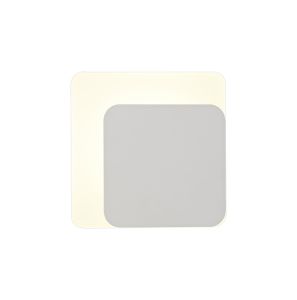 Horsley Magnetic Base Wall Lamp, 12W LED 3000K 498lm, 15/19cm Square Right Offset, Sand White/Acrylic Frosted Diffuser