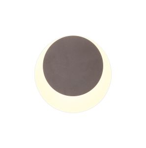 Horsley Magnetic Base Wall Lamp, 12W LED 3000K 498lm, 15/19cm Round Top Offset, Coffee/Acrylic Frosted Diffuser