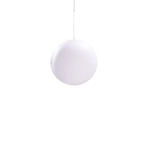 Huevo Ball Pendant 1 Light E27 Small Outdoor IP44, Opal White