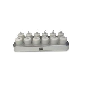 Deep each set 12pcs candles, 1pcs charger and 12pcs cupsWith adapter charging base, Opal White