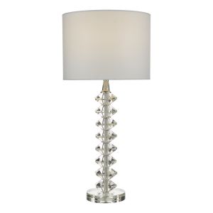 Dar IDE4208 Idella Single Table Lamp Crystal/Polished Chrome With Shade Finish 