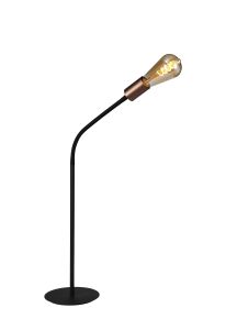 Issa Flexible Table Lamp, 1 Light E27, Satin Black/Brushed Copper