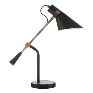 Jack 1 Light E14 Black Antique Copper Task Lamp With Inline Switch
