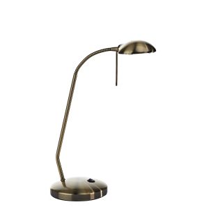Journal 1 Light G9 Antique Brass Table/Desk Lamp With Bendable Stem & Head With Rocker Switch