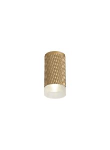 Jovis 1 Light 11cm Surface Mounted Ceiling GU10, Champagne Gold/Acrylic Ring