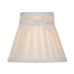 Judy E14 Ccrain Linen Tapered 18cm Drum Shade With Pleat And Bow Detail (Shade Only)