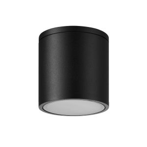 Kandanchu Short Round Ceiling Spotlight, 1 x GU10, IP54, Sand Black, 2yrs Warranty