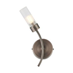 Kasjovis Left Wall Lamp, 1 Light G9, IP44, Bronze/Clear Glass