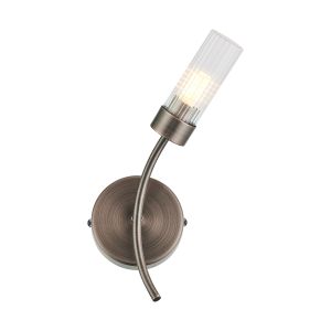 Kasjovis Right Wall Lamp, 1 Light G9, IP44, Bronze/Clear Glass