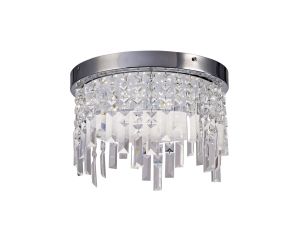 Kawai Ceiling Light 35cm Round 18W LED 4000K, 1400lm, Polished Chrome / Crystal, 3yrs Warranty