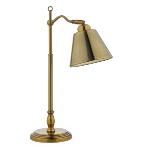 Rockwellten 1 Light E14 Antique Brass Adjustable Table Lamp With Inline Switch