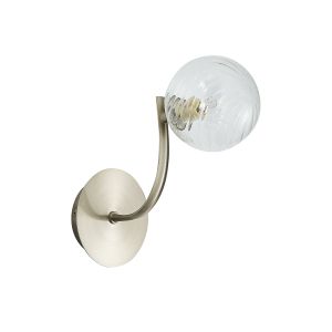 Urchin 1 Light G9 Satin Nickel Wall Light C/W Glass Globe Shade