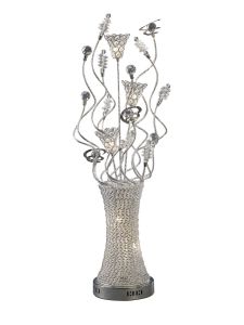 (DH) Kristal Table Lamp 5 Light G4 Polished Chrome/Silver/Crystal, NOT LED/CFL Compatible