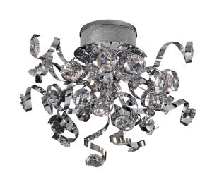 Kurlz Ceiling 9 Light G4 Polished Chrome/Crystal, NOT LED/CFL Compatible