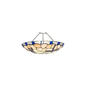 Lana 35cm Tiffany Non-electric Uplighter Shade, Rich Blue/Ccrain/Clear Crystal