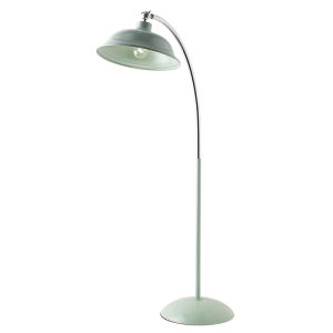 Endon LAUGHTON-FLGR Green And Chrome Floor Lamp With Matching Herringbone Cable 9 Light In Metal