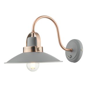 Liden 1 Light E14 Graphite Wall Light With Copper Detailing Giving You A Softer Industrial Look With Toggle Switch