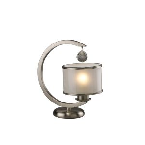 Lincoln Table Lamp 1 Light E27 Satin Nickel/Glass/Crystal