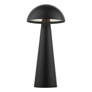 Lyle 2W Integrated LED 140lm Matt Black Rechargeable Outdoor IP54 Table Lamp With Touch Dimmer