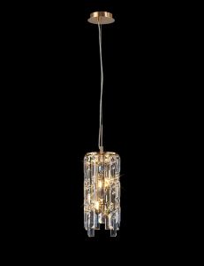 Maddison Pendant Cylinder 2 Light G9 French Gold/Crystal