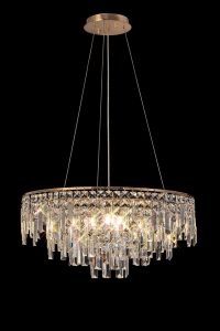 Maddison Pendant Round 8 Light G9 French Gold/Crystal