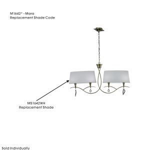 Mara White Fabric Shade, Suitable For M1642 All Finishes, 455mmx210mmx200mm