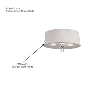 Mara White Fabric Shade, Suitable For M1646 All Finishes